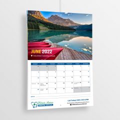 wall calendar with dental logo